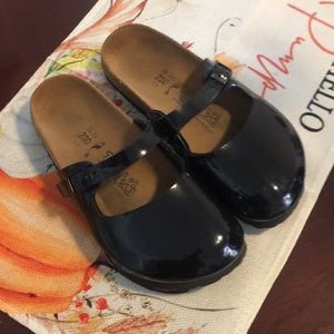 Birki’s slip on Patton leather Mary Jane clog